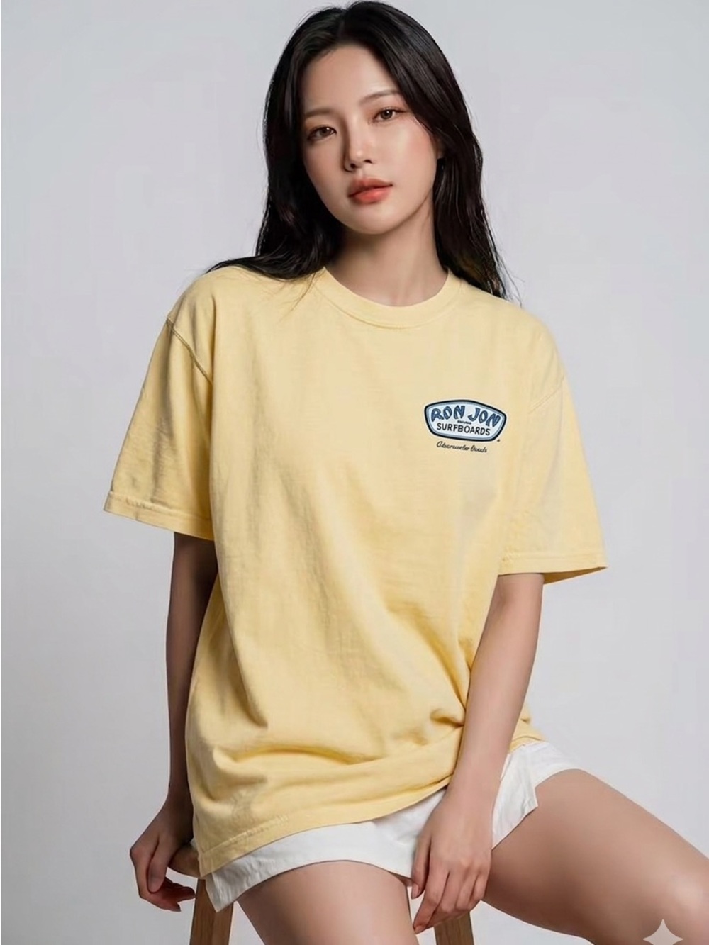 Ron Jon Surfboards Women's Pale Yellow Short Sleeve Tee